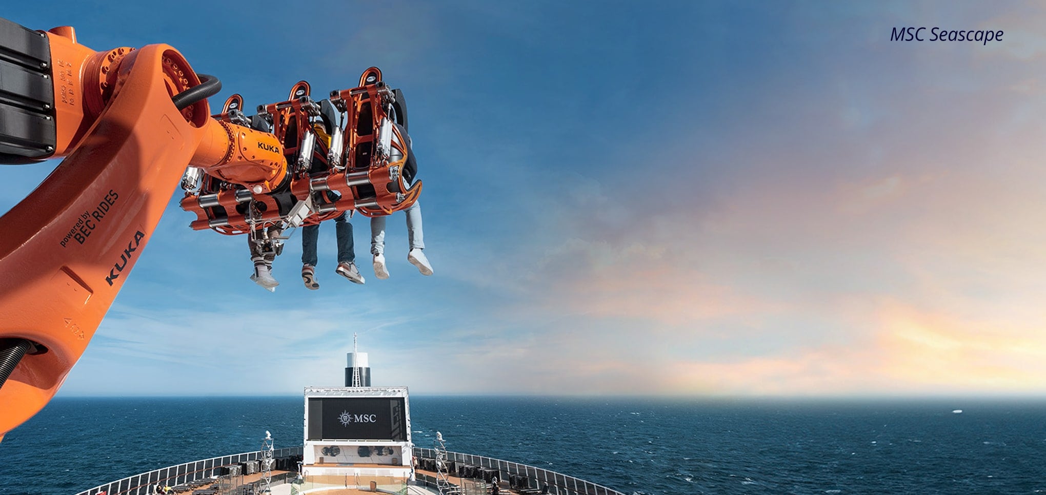 Get ready for Cliffhanger, the only over water swing ride at sea onboard MSC World America | MSC Cruises